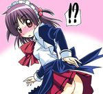  apron ass blush hayate_no_gotoku! maid maid_apron maid_headdress neckerchief pantyshot purple_hair red_eyes segawa_izumi skirt solo twintails 