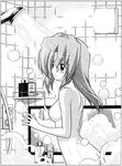  1girl ass bath breasts fog hayate_no_gotoku! highres long_hair maria maria_(hayate_no_gotoku!) mist nipples shower shower_head smile 