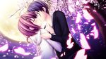  akizuki_tsukasa cherry_blossoms game_cg haruno_tsubame jpeg_artifacts kiss night sakura_sakimashita sky sorahane 