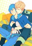  2boys aoba_(dmmd) dramatical_murder male male_focus multiple_boys noiz_(dmmd) noiz_(dramatical_murder) seragaki_aoba yaoi 