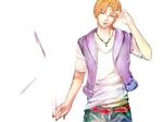  bad_id bad_pixiv_id command_spell fate/zero fate_(series) fraisee male_focus orange_hair scalpel shirt solo t-shirt uryuu_ryuunosuke vest 