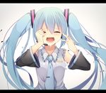  aqua_hair bad_id bad_pixiv_id blush crying detached_sleeves hatsune_miku highres hiiragi_souren letterboxed long_hair necktie open_mouth solo twintails very_long_hair vocaloid 