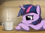  coffee equine female feral friendship_is_magic horn horse lying mammal my_little_pony pony solo steam tired twilight_sparkle_(mlp) twodeepony unicorn 
