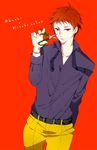  akashi_seijuurou heterochromia kuroko_no_basket kuroko_no_basuke male male_focus necktie red_hair scissors short_hair solo tie 
