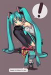  1girl aqua_eyes aqua_hair bad_id bad_pixiv_id detached_sleeves english gift happy_birthday hatsune_miku jinno_(megacake) long_hair minigirl skirt solo squatting tears thighhighs twintails very_long_hair vocaloid 