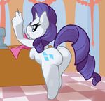  ajin angry anthro anthrofied blue_eyes blush breasts butt chibi chubby cutie_mark equine female friendship_is_magic hair horn horse looking_at_viewer looking_back mammal my_little_pony nipples pony purple_hair rarity_(mlp) solo unicorn 