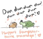  &lt;3 cute english_text female hamster hat kerosenefox male mammal marriage reptile rodent scalie shell smile text turtle 