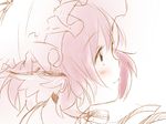  animal_ears blush brown_eyes hat mystia_lorelei pink_hair profile short_hair simple_background smile solo touhou ume_(plumblossom) white_background 