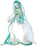  absurdly_long_hair circlet dress full_body green_eyes green_hair hair_tubes inomata_mutsumi long_hair official_art richea_spodune solo tales_of_(series) tales_of_hearts transparent_background very_long_hair white_dress 