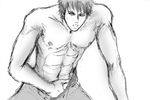  hand_in_jeans hand_in_underwear kagami_taiga kuroko_no_basuke nipples pants_open pants_undone tagme 