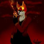 evil eyes fox golden gun mammal ranged_weapon red red_theme redfox resident resident_evil sai sky smoke weapon 