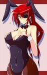  animal_ears bad_id bad_pixiv_id bow breasts bunny_ears bunny_girl bunnysuit cleavage detached_collar eyepatch huge_breasts kichihachi long_hair maji_de_watashi_ni_koi_shinasai! margit_eberbach pantyhose red_eyes red_hair wrist_cuffs 