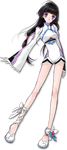  anklet bare_legs black_hair full_body inomata_mutsumi jewelry kohak_hearts legs long_hair long_legs low-tied_long_hair no_socks official_art purple_eyes shoes shorts smile solo tales_of_(series) tales_of_hearts transparent_background 