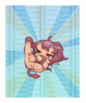  angry chibi copyright_request horns pointy_ears red_eyes sankuma solo tail undressing 