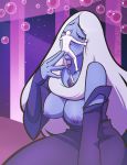 alien areola balls blue_diamond_(steven_universe) blush breasts face_hugging fellatio female human inkershike larger_female macro male male/female mammal nipples oral saliva sex size_difference tongue tongue_out 