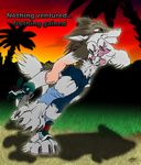  california catmonkshiro claws clothing fur grass male palm_tree palm_trees pants paws sergal shoes socks torn_clothing transformation 