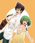  1girl acoustic_guitar guitar instrument macross macross_7 macross_frontier music nekki_basara ranka_lee singing 