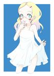  :p aqua_eyes blonde_hair blush dress glasses hair_ornament hairclip original oza_watto solo tongue tongue_out 