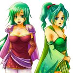  bad_id bad_pixiv_id blue_eyes breasts cape cleavage cosplay costume_switch detached_sleeves final_fantasy final_fantasy_iv final_fantasy_vi green_eyes green_hair hda large_breasts long_hair lowres multiple_girls pantyhose ponytail rydia rydia_(cosplay) small_breasts tina_branford tina_branford_(cosplay) 