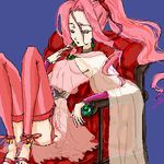  cape final_fantasy final_fantasy_iv final_fantasy_iv_the_after long_hair lowres moira_(artist) pink_hair ponytail porom see-through solo thighhighs zettai_ryouiki 