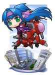  blue_hair chibi flying hirai_yukio klan_klein long_hair macross macross_frontier mecha meltrandi pointy_ears power_armor power_suit queadluun-rea zentradi 