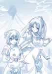  ai_(aria) aria aria_pokoteng artist_request blue bow cat hair_bow mizunashi_akari monochrome multiple_girls older ponytail sidelocks 