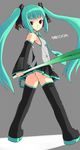  aqua_hair ass bad_id bad_pixiv_id cosplay flat_ass hatsune_miku hatsune_miku_(cosplay) kooh pangya potasenbe red_eyes solo spring_onion thighhighs twintails vocaloid 