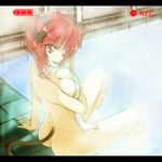  animal_ears anime_coloring ass bow braid breasts cat_ears cat_tail cleavage covering derivative_work fang hair_bow kaenbyou_rin letterboxed long_hair medium_breasts nude nude_cover open_mouth recording red_eyes red_hair rhine sitting solo spread_legs tail touhou towel twin_braids twintails viewfinder water 