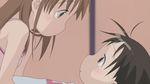  2girls animated animated_gif child female ichigo_mashimaro itou_chika kiss lowres matsuoka_miu multiple_girls yuri 