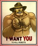  bittenhard english_text hat human looking_at_viewer male muscles mustache saxton_hale team_fortress_2 topless 