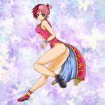  alisa_boskonovich android ass china_dress chinese_clothes chinese_dress dress female flats flower highres multicolored_hair namco robot_girl solo stackup tekken 