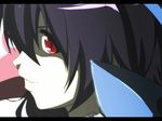  anime_coloring black_hair face houjuu_nue open_mouth red_eyes rhine short_hair solo sparkle touhou wings 