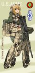  animal_ears backpack bad_id bad_pixiv_id bag blue_eyes boonie_hat brown_hair browning_m2 camouflage cat_ears character_name character_portrait choco-chip_(camouflage) commentary dakku_(ogitsune) emblem freckles full_body gun heavy_machine_gun liberion load_bearing_equipment m1_abrams_(personification) machine_gun magazine_(weapon) mecha_musume military open_mouth panties smile solo standing strike_witches_1991 striker_unit underwear uniform weapon world_witches_series 