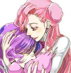  breast_grab breasts code_geass cornelia_li_britannia euphemia_li_britannia grabbing hug incest large_breasts lips lipstick long_hair lowres makeup multiple_girls pink_hair purple_eyes siblings sisters yuri 