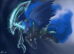  atryl diana equine female feral friendship_is_magic horn horse league_of_legends mammal my_little_pony pony princess_luna_(mlp) stars sword weapon winged_unicorn wings 
