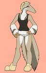  anteater blonde_hair brown_fur clothing female fivel fur green_eyes hair panties plain_background shirt shoes shorts solo tank_top underwear 