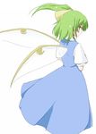  blush coo daiyousei fairy_wings green_eyes green_hair highres puffy_sleeves short_sleeves side_ponytail solo touhou white_background wings 