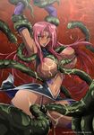  blush breasts dark_skin ingrid_(taimanin_asagi) large_breasts makai_kishi_ingrid nipples pink_hair rape restrained tentacle 