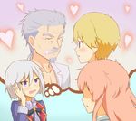  2girls age_difference bad_id bad_pixiv_id blonde_hair blue_eyes blush drooling facial_hair fujoshi goatee grandfather_(jintai) green_eyes grey_hair hand_on_own_face heart heart_background jinrui_wa_suitai_shimashita joshu-san labcoat long_hair male_focus multiple_boys multiple_girls mustache open_clothes open_mouth open_shirt pink_hair purple_eyes relationshipping shaded_face shirt short_hair silver_hair sparkle sweatdrop thought_bubble turizao watashi_(jintai) y_(jintai) yaoi 