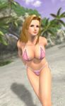  1girl beach bikini blonde_hair breasts cleavage dead_or_alive dead_or_alive_xtreme_beach_volleyball large_breasts leaning_forward looking_at_viewer ocean swimsuit tecmo tina_armstrong 