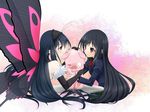  accel_world arita_haruyuki black_hair blush butterfly kuro_yuki_hime long_hair seifuku tagme_(artist) 