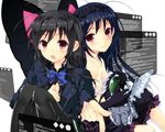  accel_world arita_haruyuki black_hair blue_hair butterfly kuro_yuki_hime long_hair seifuku tagme tagme_(artist) 