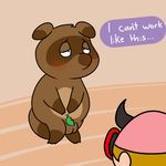  animal_crossing balls blush convenient_censorship embarrassed english_text leaf male nishi nude overweight source_request tanuki text tom_nook tom_nook_(animal_crossing) unknown_artist 