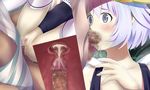  ass blue_hair blush censored cum cum_in_pussy cum_inside fairy_tale fellatio kawano_masatoshi open_mouth oral penis personification purple_eyes pussy pussy_juice sex swimsuit tears the_ugly_duckling thighhighs vaginal wings x-ray 