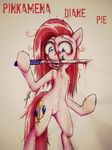  cutie_mark equine female feral friendship_is_magic fur hair horse insane knife kzksm looking_at_viewer mammal my_little_pony pink_fur pink_hair pinkamena_(mlp) pinkie_pie_(mlp) plain_background pony psycho smile solo weapon 