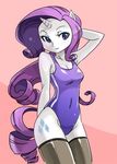  anthrofied breasts cleavage clothed clothing cutie_mark equine female friendship_is_magic horn horse legwear looking_at_viewer mammal my_little_pony one-piece_swimsuit plain_background pony rarity_(mlp) shepherd0821 solo stockings swim_suit swimsuit unicorn 