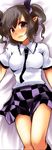  bad_id bad_pixiv_id black_eyes blush brown_hair himekaidou_hatate hosoi_kouzou lying necktie open_mouth pointy_ears puffy_sleeves short_hair short_sleeves solo touhou twintails 