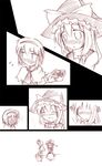  ai_takurou alice_margatroid blush comic hairband hat heart kirisame_marisa monochrome multiple_girls short_hair silent_comic smile touhou valentine witch_hat yuri 