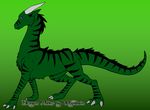  black blue_eyes claws dragon feral fur green_background green_fur green_theme horn invalid_color kazin plain_background solo stripes wyndbain 
