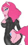  anthrofied big_breasts blue_eyes breasts clothed clothing cutie_mark equine female friendship_is_magic hair horse long_hair looking_at_viewer mammal my_little_pony pink_hair pinkie_pie_(mlp) plain_background pony skimpy smile solo spandex tight_clothing torn_clothing voxix white_background 